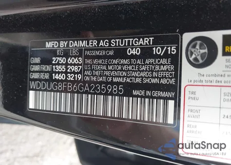 2016 Mercedes-Benz S 550 4Matic from USA, damaged, VIN WDDUG8FB6GA235985